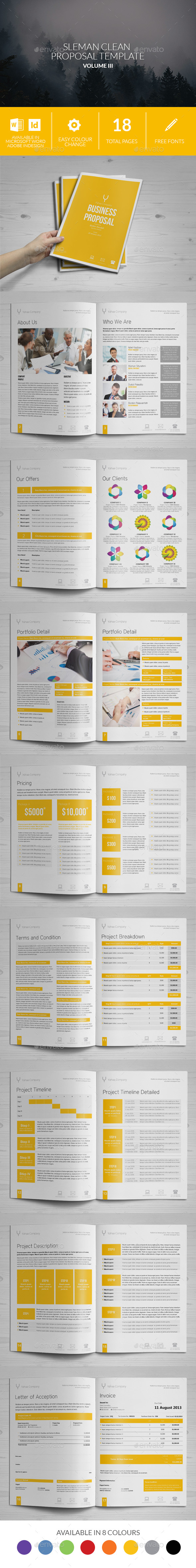 Sleman Clean Proposal Template Volume 3 - Proposals & Invoices Stationery