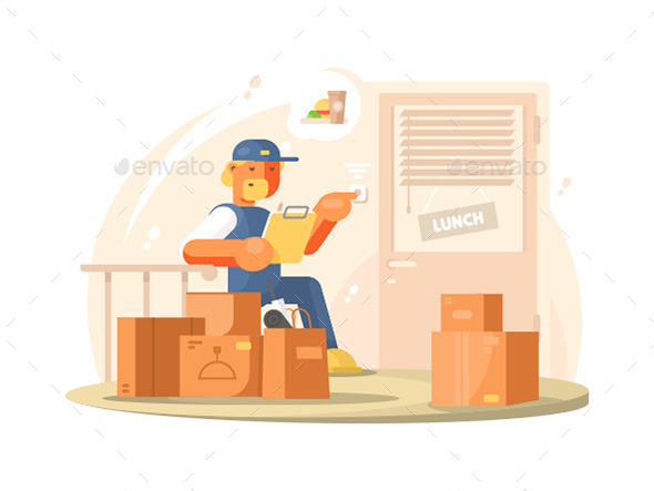 Uniformed Deliveryman Character - People Characters