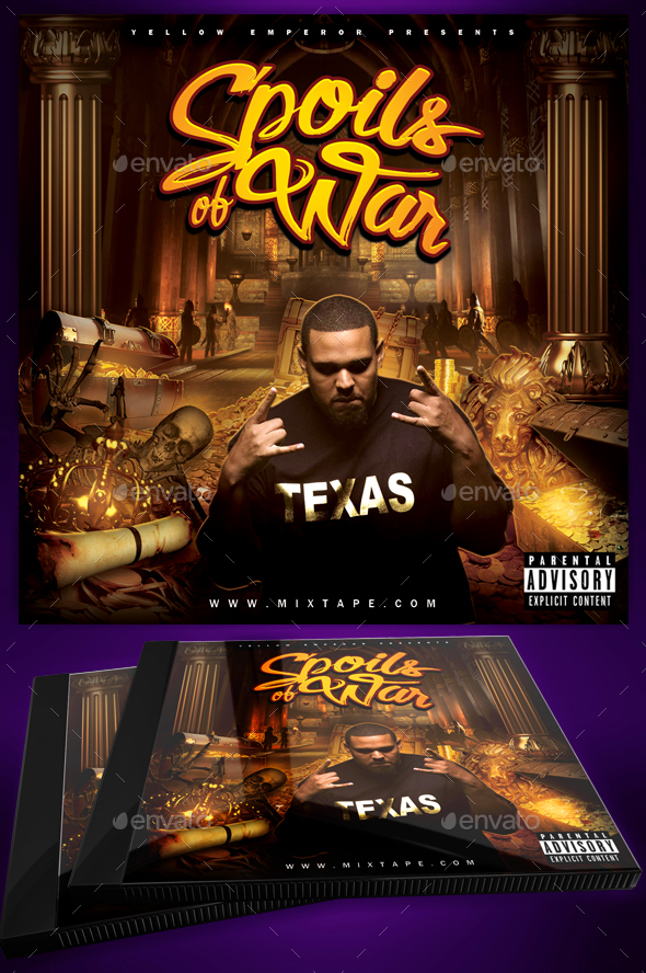 Spoils Of War CD Mixtape Cover Template - CD & DVD Artwork Print Templates