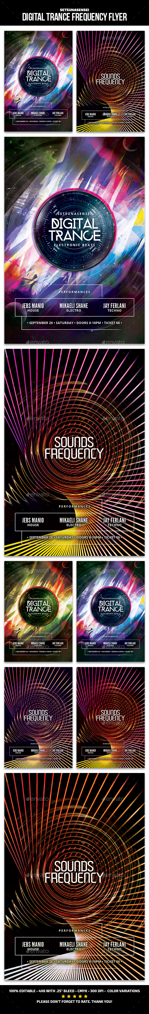 Digital Trance Frequency Flyer - Clubs & Parties Events