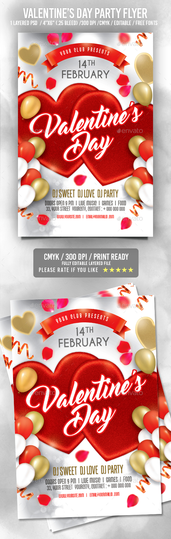 Valentine Flyer - Clubs & Parties Events