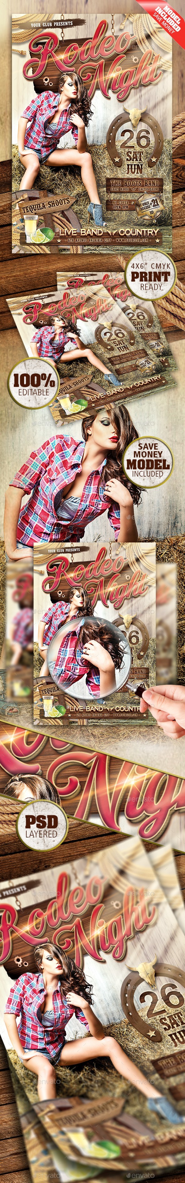 Rodeo Night Flyer - Clubs & Parties Events