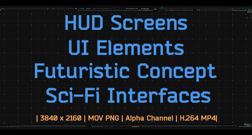 HUD Screens, UI Elements, Futuristic Concept Animations