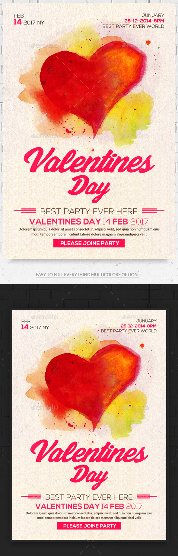 Valentines Day Flyer - Clubs & Parties Events