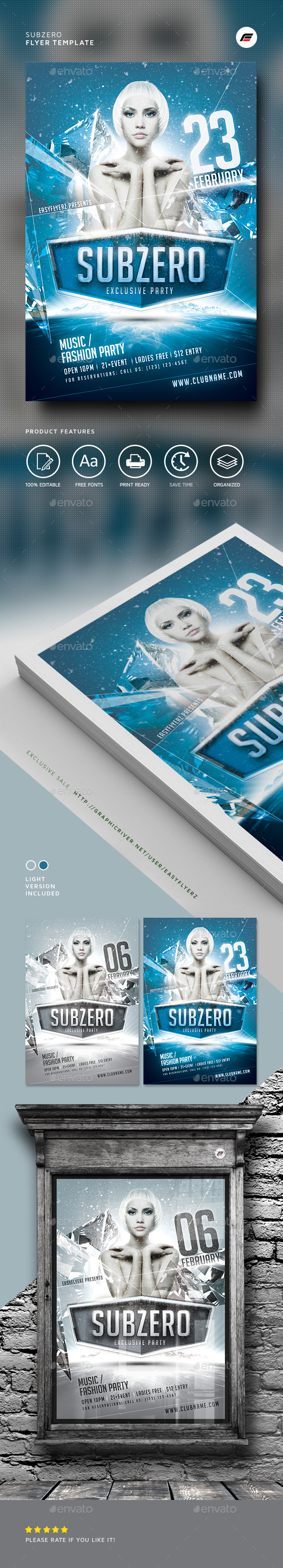 Subzero Winter Flyer Template - Events Flyers
