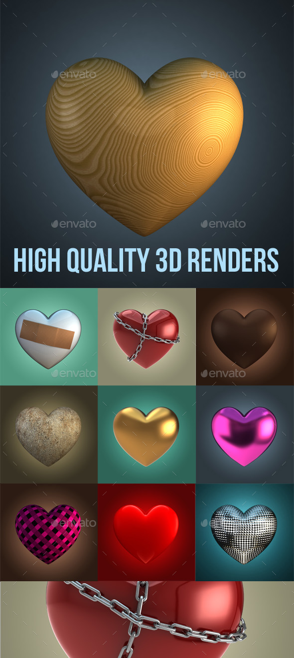 Hearts 3D Renders - 3D Renders Graphics
