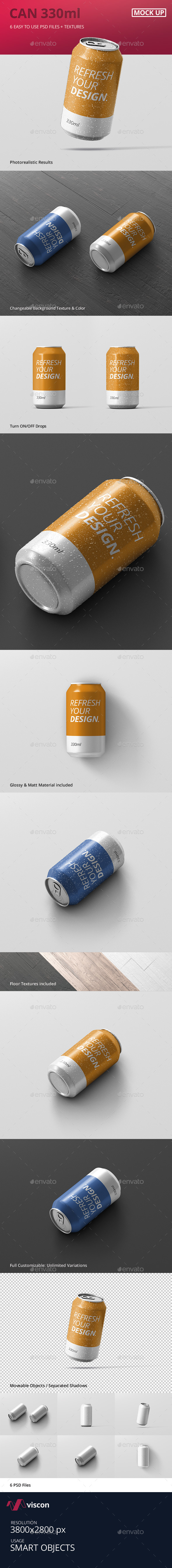 Download Can Mockup 330ml By Visconbiz Graphicriver