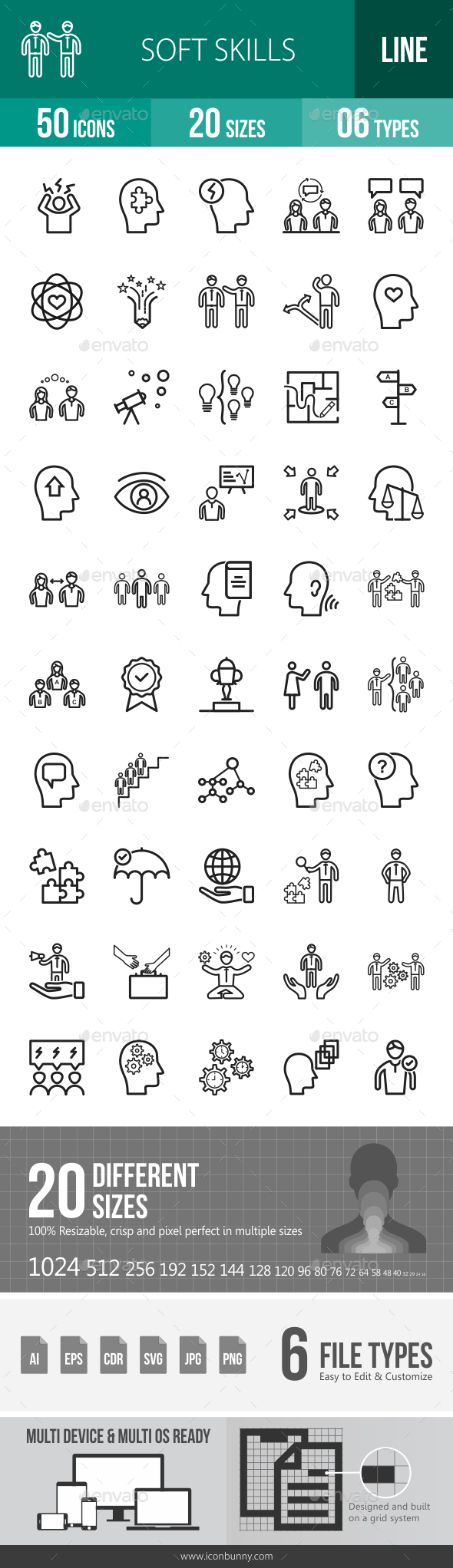 Soft Skills Line Icons - Icons