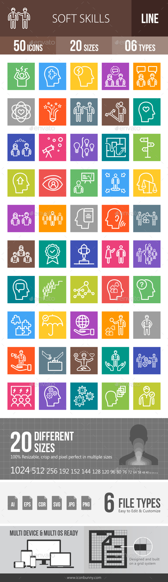 Soft Skills Line Multicolor Icons - Icons
