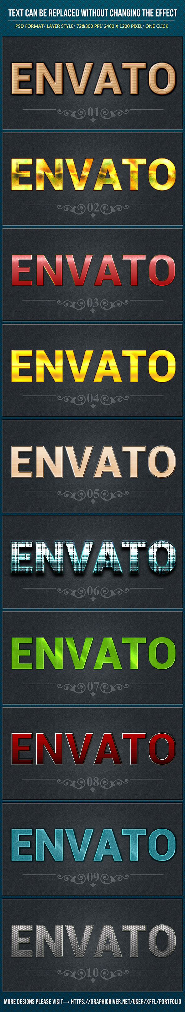 Colorful Outline Text Effects - Text Effects Styles
