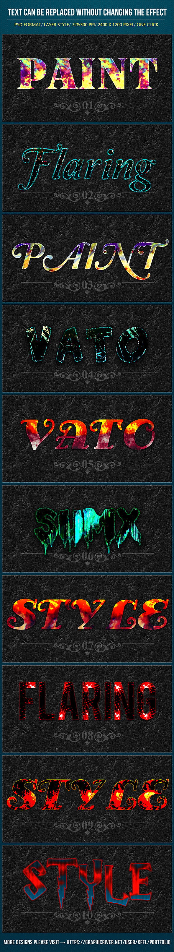 Flaring Decadent Paint Text Effects V1 - Text Effects Styles