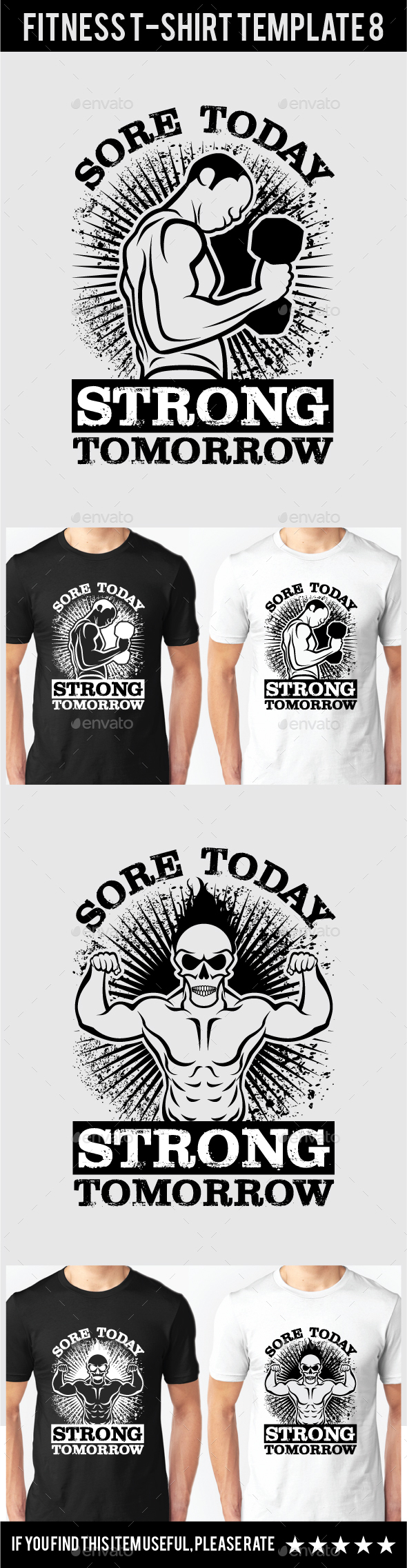 Fitness T-Shirt Template 8 - Grunge Designs