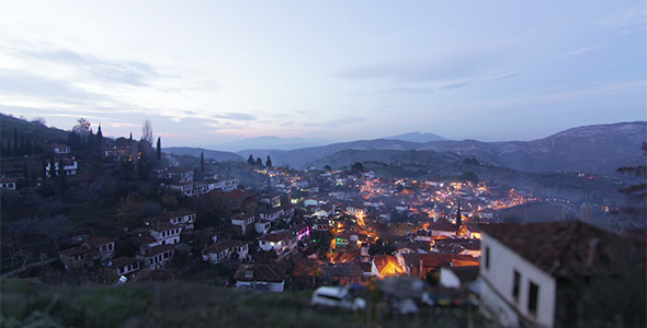 Sunset on a small village alt