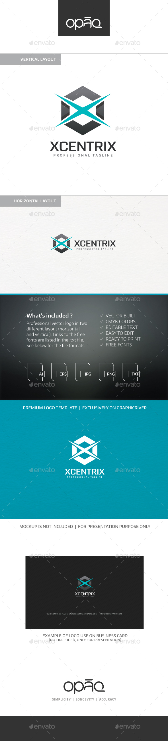 Xcentrix X letter Logo - Abstract Logo Templates
