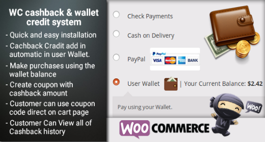 Woocommerce Cashback + wallet credit system