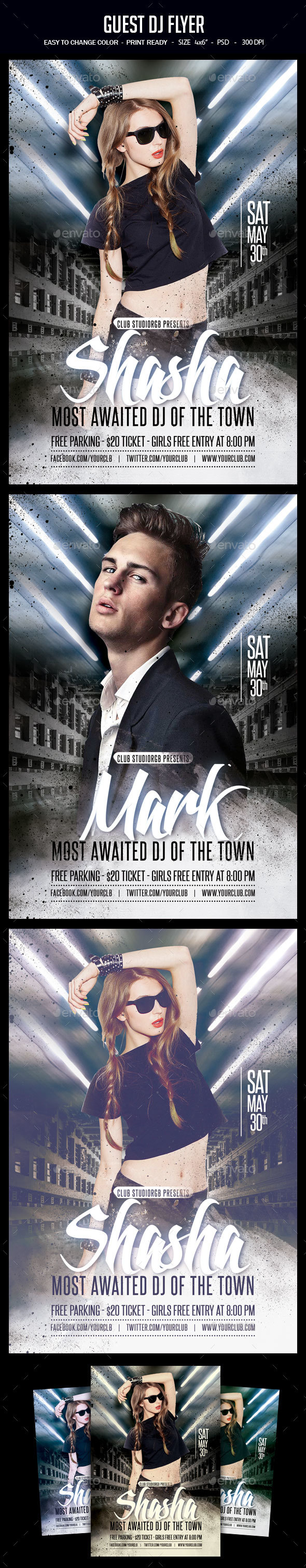 Guest Dj Flyer - Clubs & Parties Events