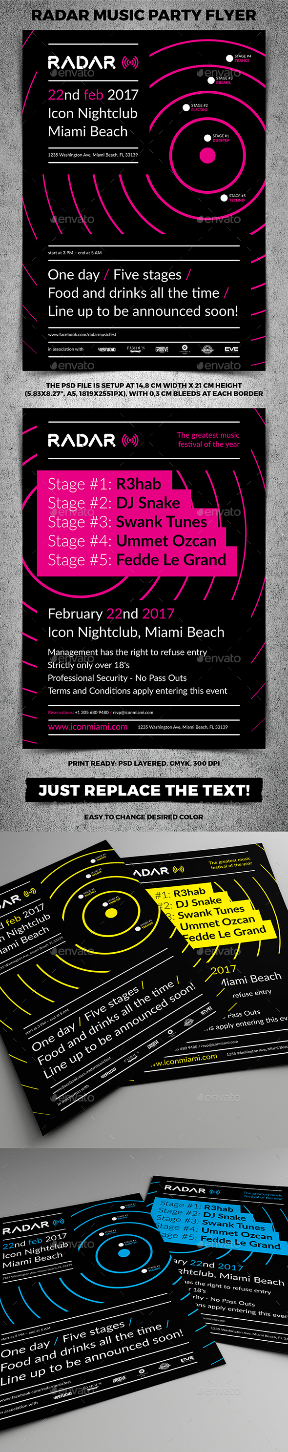 Radar Music Party Flyer - Clubs & Parties Events