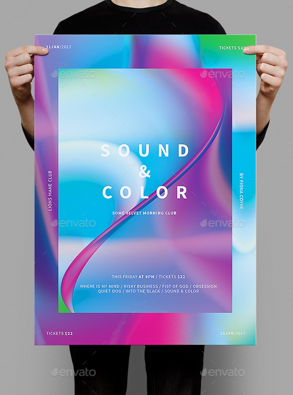 Sound & Color Poster / Flyer - Clubs & Parties Events