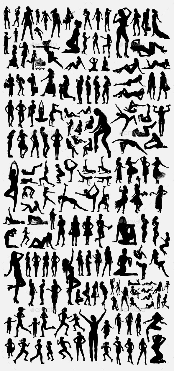 100+ Female Silhouette - People Characters