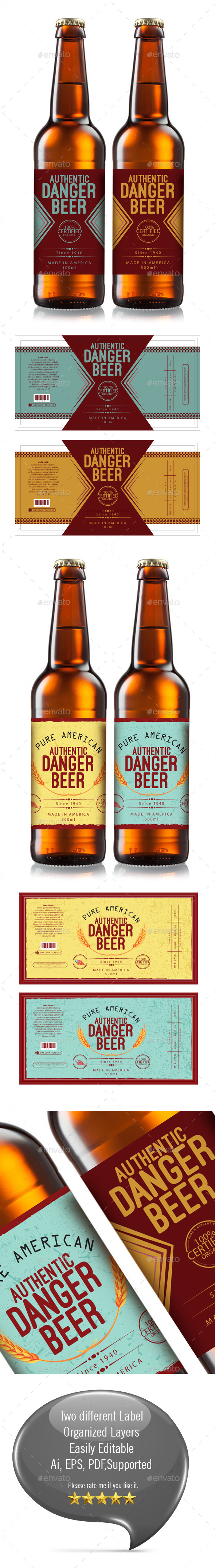 Beer Label Template - Packaging Print Templates