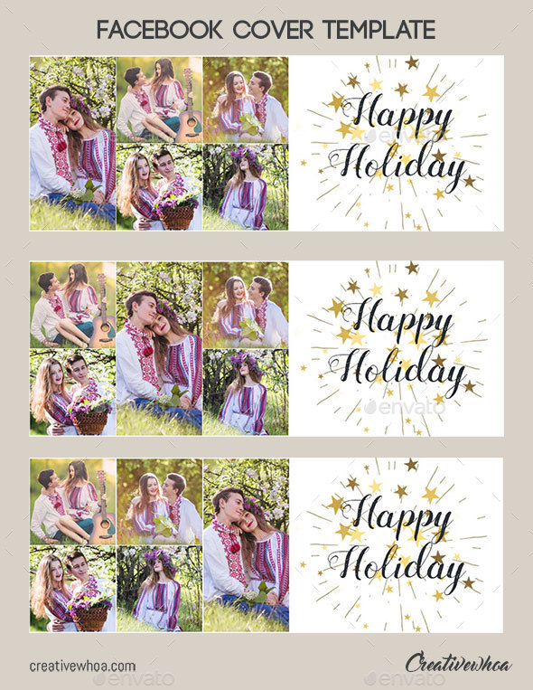 Happy Holidays Facebook Timeline Cover Template CW001 - Facebook Timeline Covers Social Media