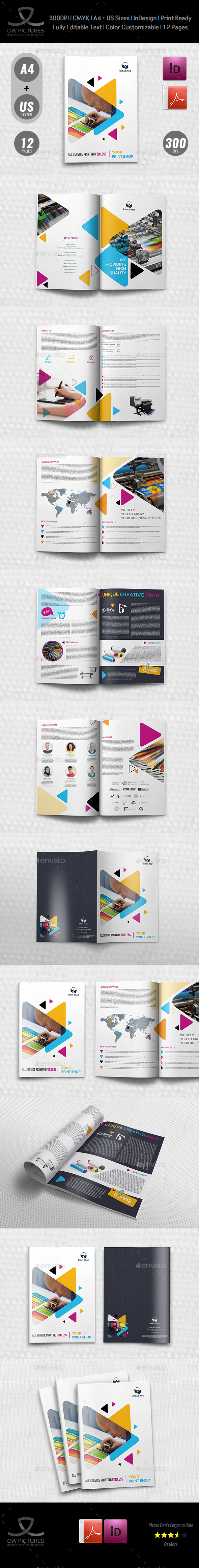 Print Shop Brochure Template - 12 Pages - Brochures Print Templates