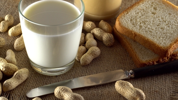 Tasty Peanut Butter, Milk and White Toasts