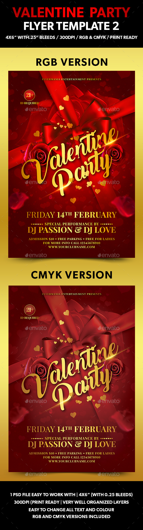 Valentine Party Flyer Template 2 - Events Flyers