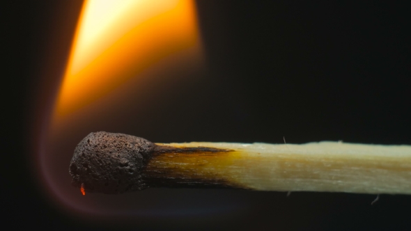 Wooden Match Burning
