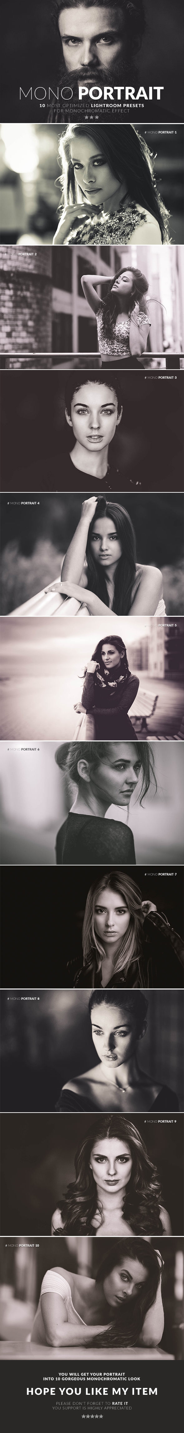 Mono Portrait Lightroom Presets - Lightroom Presets Add-ons