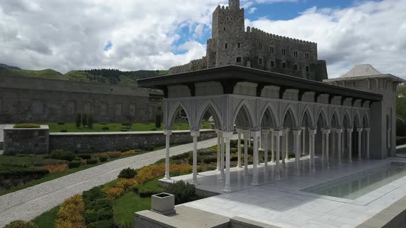 Aerial View of Rabati Fortress in Akhaltsikhe, Georgia alt
