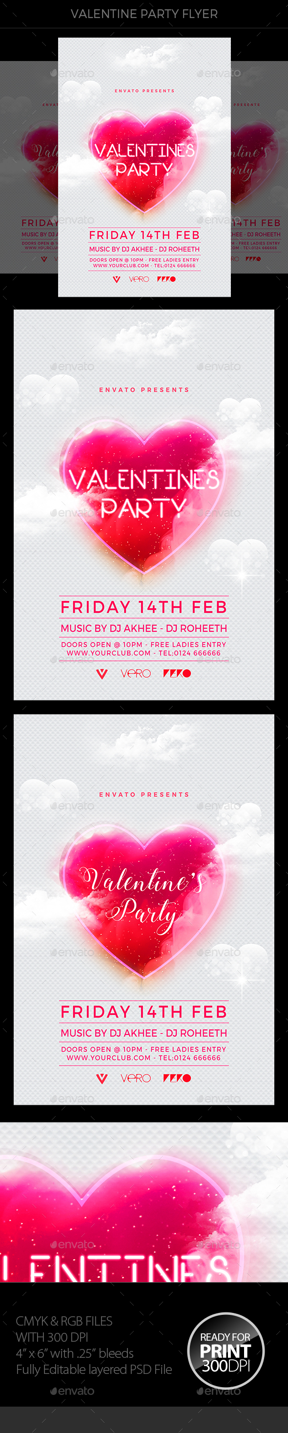 Valentines Party Flyer - Events Flyers