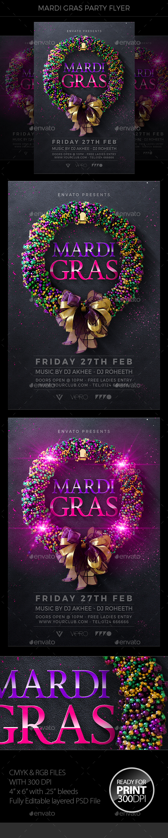 Mardi Gras Flyer - Events Flyers