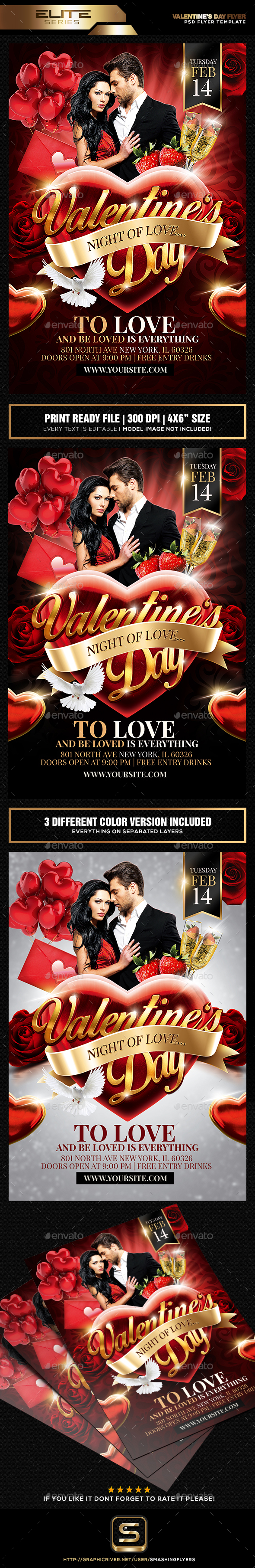 Valentine's Day Flyer - Clubs & Parties Events