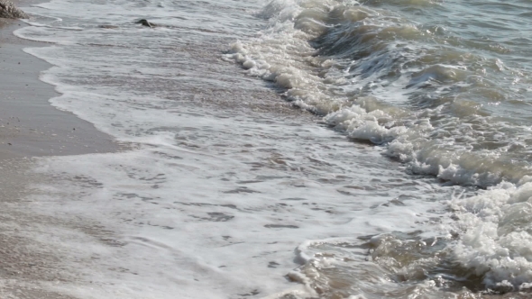 Riverside, Ocean Waves Lapping on the Sand Beach