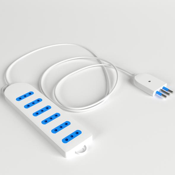 Italian Power Strip (Type L, 10A) - 3DOcean Item for Sale