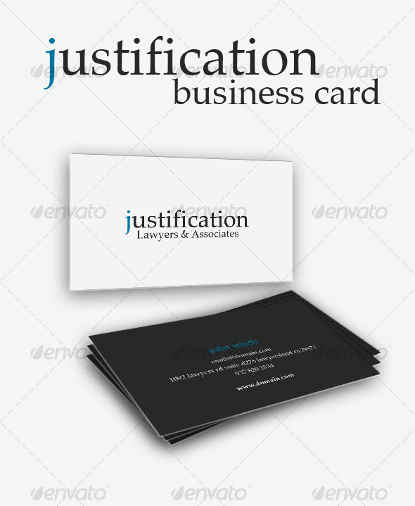 Justification Business Card - Corporate Business Cards