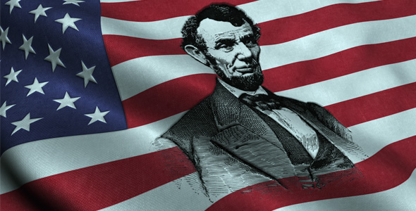 Abraham Lincoln On American Flag