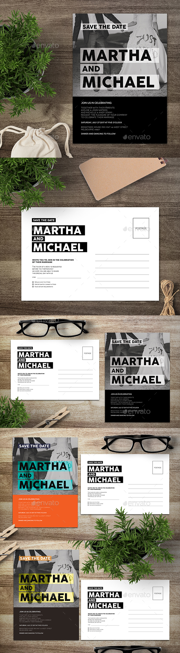 Wedding Postcard Invitation - Invitations Cards & Invites