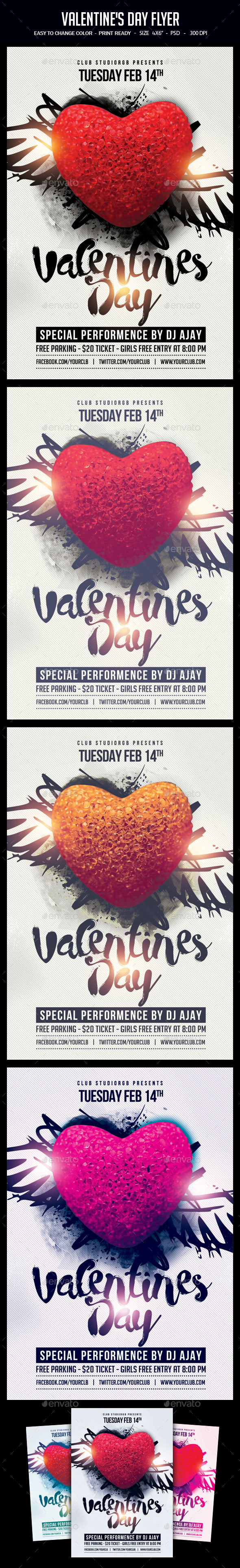 Valentine's Day Flyer - Clubs & Parties Events