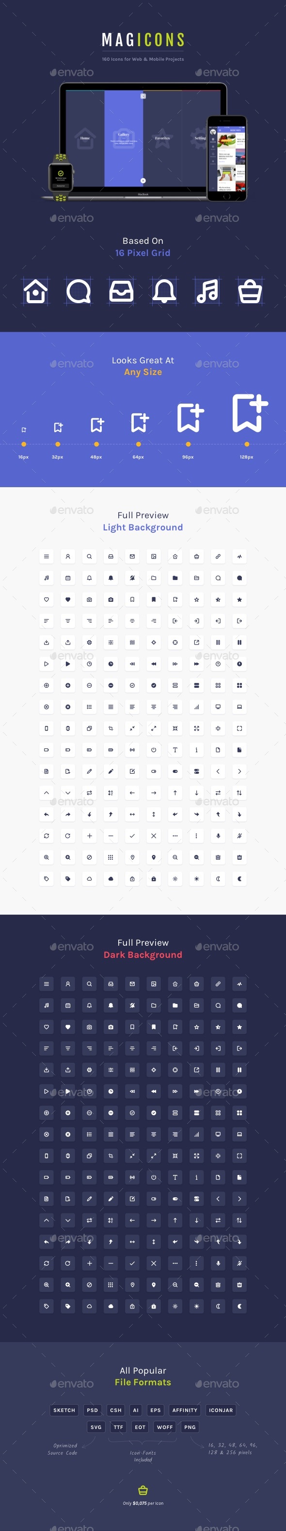 Magicons: 160 Icons for Web & Mobile - Web Icons