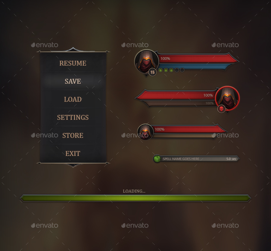 RPG & MMO Game User Interface, Game Assets | GraphicRiver