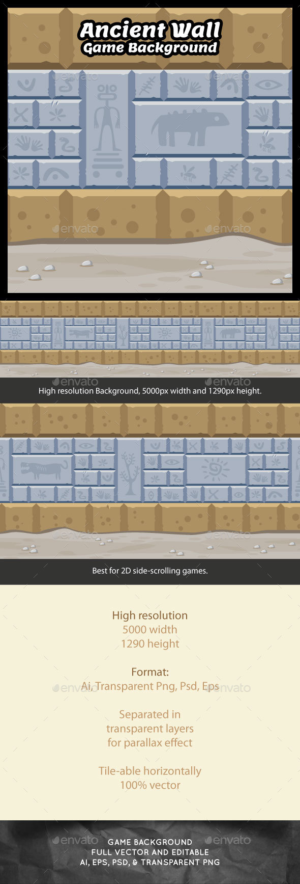 Ancient Wall Game Background - Backgrounds Game Assets