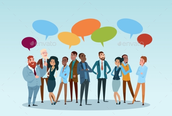 Business People Group Chat Communication Bubble - People Characters