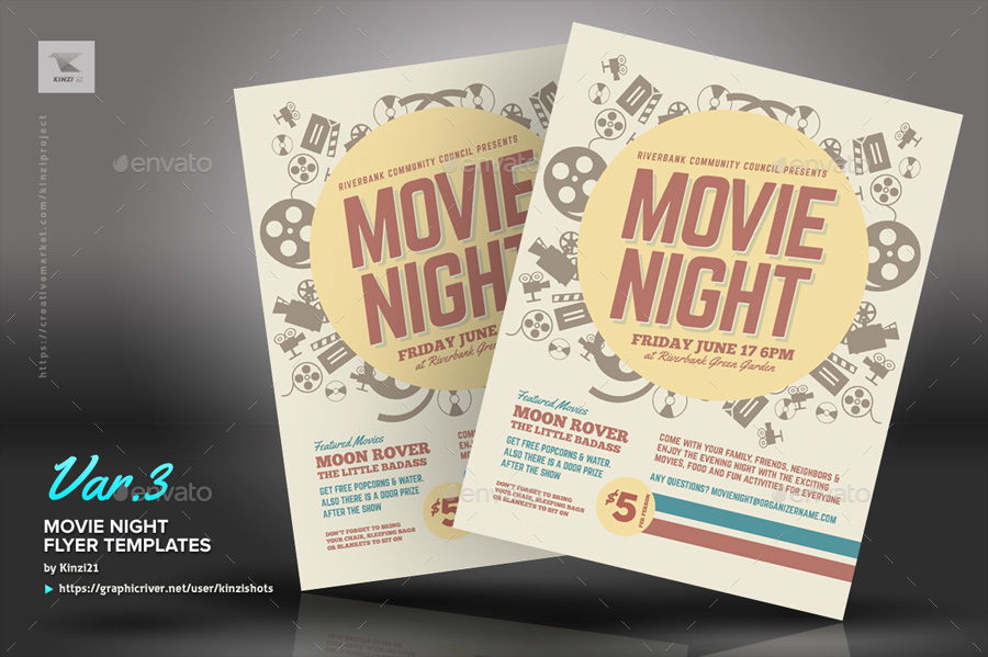 Movie Night Flyer Templates by kinzishots | GraphicRiver
