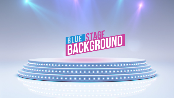 Blue Stage And Spot Lights