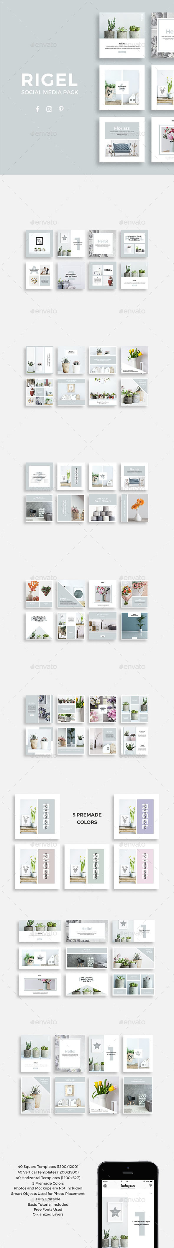 Rigel Social Media Pack - Social Media Web Elements