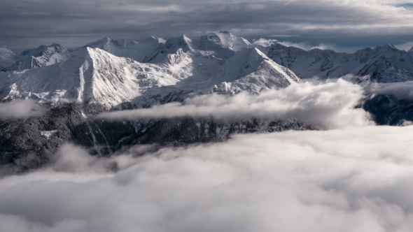 Cloudscape in High Austrian Mountains
