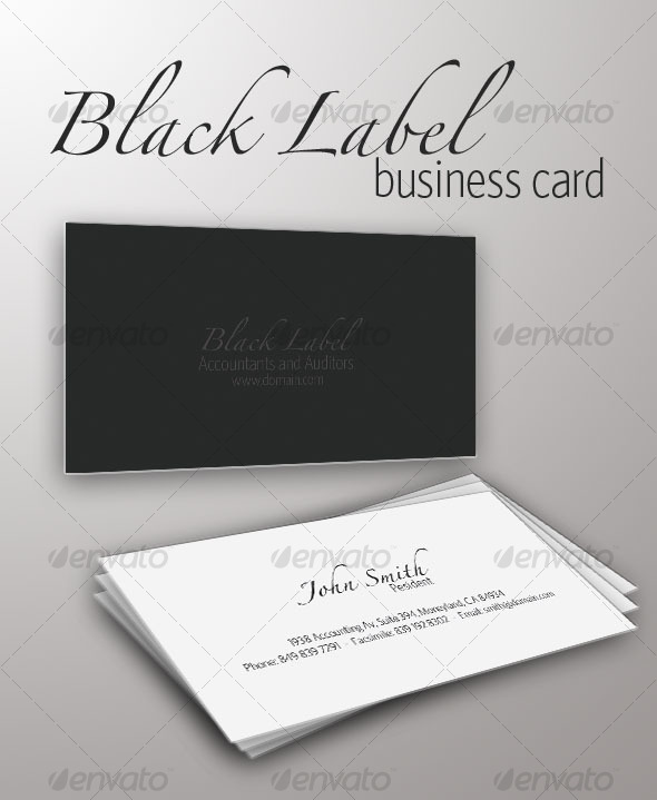 Black Label Business Card - Retro/Vintage Business Cards