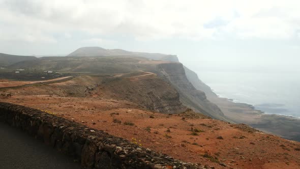 Driving Near Mirador Del Rio on Lanzarote Island, Canary Islands, Spain, Europe. alt